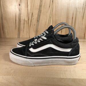 Vans Old Skool Women Size 6 Shoes Black White Canvas Skateboard Sneakers 721565